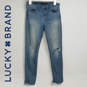 Lucky Brand Jeans Womens 6/28 Blue Brooke Legging Skinny Leg Denim Distressed